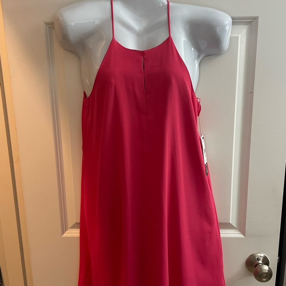 Design Lab Lord & Taylor Vibrant Pink Halter Top dress